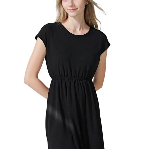 Shadowsong Women's Spliced Casual Dress, Black, Size L