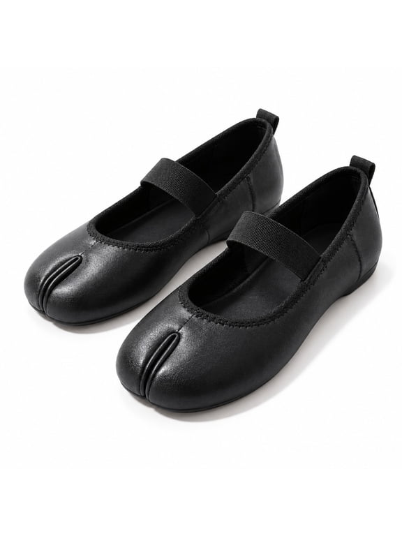Women's split-toed Mary Jane Flats, elastic bands, and everyday soft-soled loafers