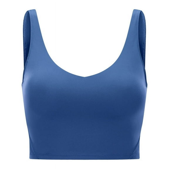 Women's sports vest solid color wide shoulder strap beauty back no underwire yoga underwear fitness bra