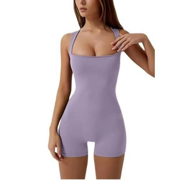 Women's stretch shorts jumpsuit, suitable for sports, suitable for all seasons, perfect gift