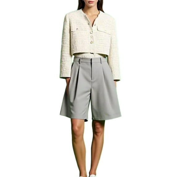 Shadowsong Women's Summer Blended Shorts, Light Gray, Size XL