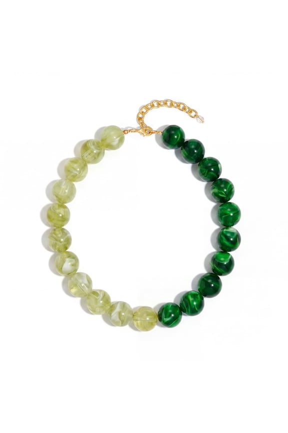 Women's summer fashion colorful large-bead necklace, featuring large resin beads and a bubble-style design