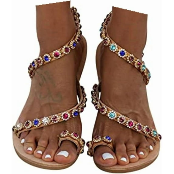 Women's summer flat open-toe sandals and lightweight beach shoes