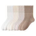 thumbnail image 1 of Women's summer thin midtube cotton socks boneless women's socks-White + beige + khaki + milk coffee, 1 of 5