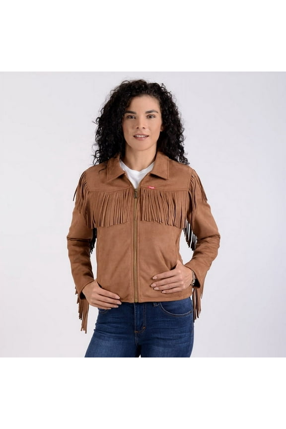 Women's synthetic leather jacket with bangs Wrangler brand.