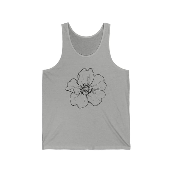 Women's tank top, jersey tank, Flower tank top