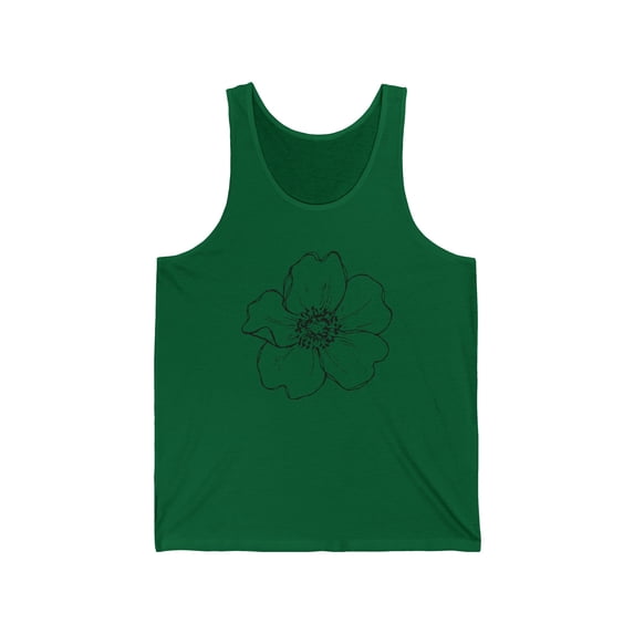 Women's tank top, jersey tank, Flower tank top