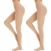JoMaKaC 2 Pairs Women’s High-Waist Opaque Tights 80D Microfiber Control Top Pantyhose One Size