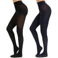 thumbnail image 1 of JoMaKaC 2 Pairs Women’s High-Waist Opaque Tights  80D Microfiber Control Top Pantyhose One Size, 1 of 6