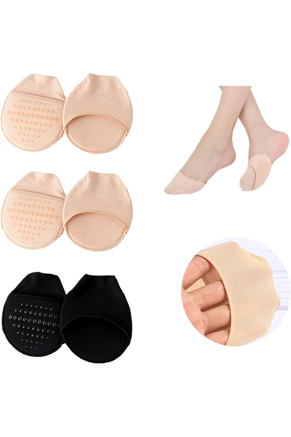 Women's toe cover with padded toe cap, lined socks, exposed half socks, and sponge pad