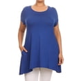 thumbnail image 1 of Women's trendy style casual solid short sleeve side pocket tunic top., 1 of 4
