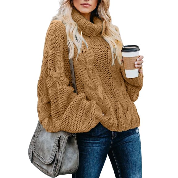 Women's turtleneck long-sleeved sleeve sweater
