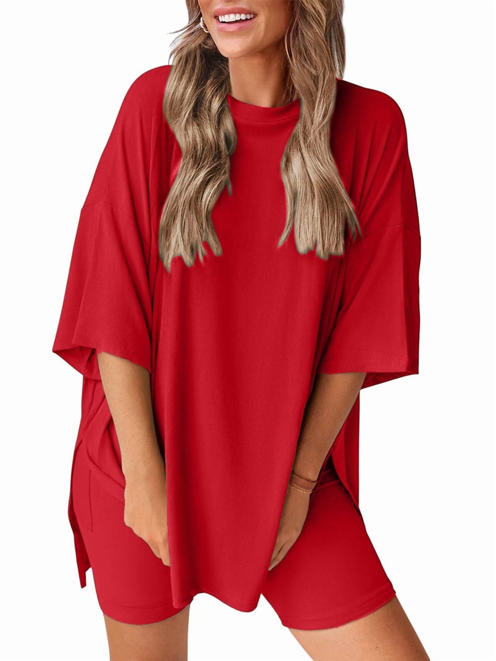Women s Two piece Casual Suit Summer Casual Loose Shirt Cycling Shorts Women s Two piece Casual Suit Summer Casual Loose Shirt Cycling Shorts