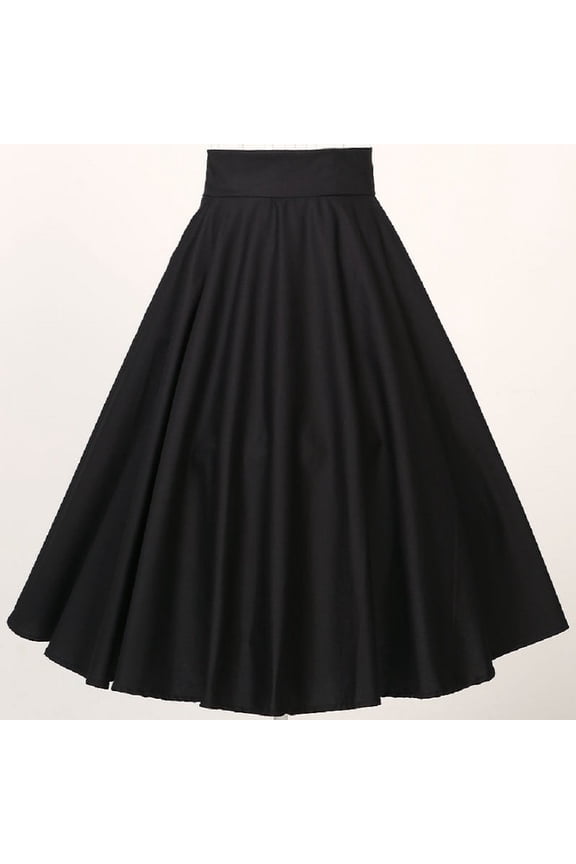 Women's vintage retro style high waisted circle skirt