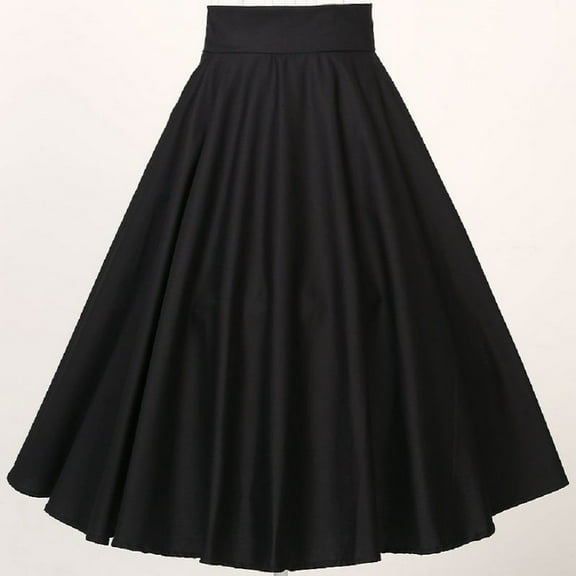 Women's vintage retro style high waisted circle skirt