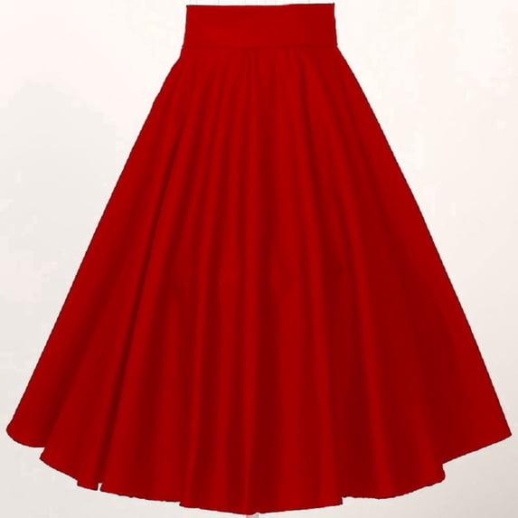 Women's vintage retro style high waisted circle skirt