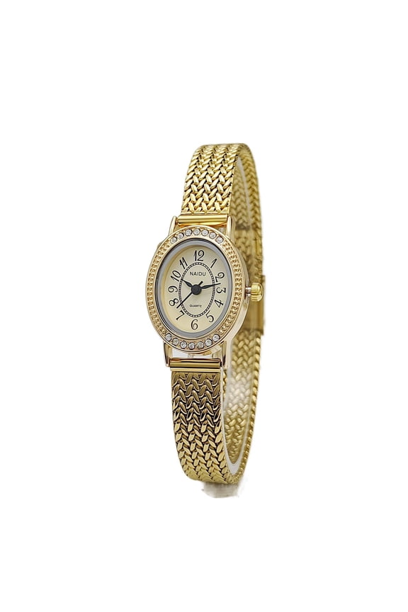 Women's vintage-style small gold watch