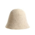 thumbnail image 1 of Women's warm wool bell hat solid color winter fisherman's hat, 1 of 5
