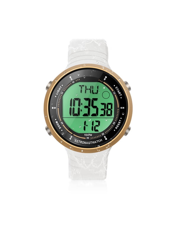 Women's watch with timer 10 ATM 330ft Waterproof Suitable for Swimming and Diving with Silicone Band,Backlight, Alarm Clock, Stopwatch, Calendar, Dual Time Zone