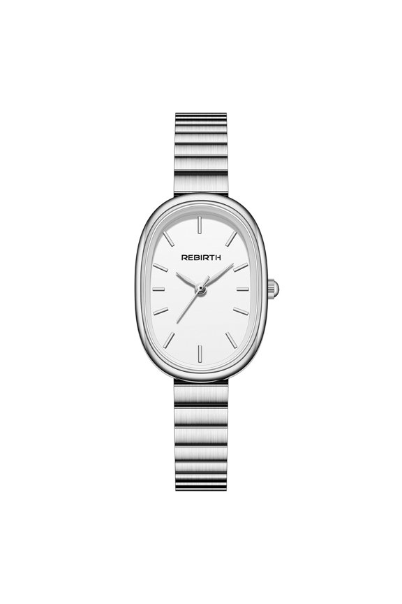 Women's watch with a simple oval face, fashionable and versatile quartz wristwatch for women, trendy watch
