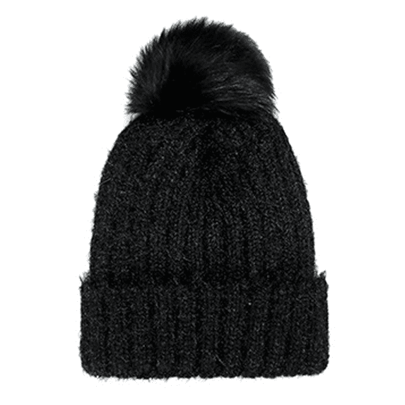Women's winter beanie, warm wool lined knitted soft ski cuff cap