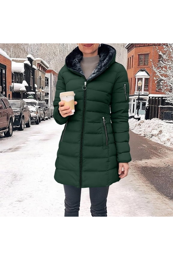 Women's winter long down jacket with thickened inner lining, waterproof artificial fur, detachable hooded parka