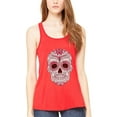 thumbnail image 1 of Women's with Floral Skull Flowy Racerback Tank Top, 1 of 1