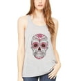 thumbnail image 1 of Women's with Floral Skull Flowy Racerback Tank Top, 1 of 1