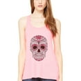 thumbnail image 1 of Women's with Floral Skull Flowy Racerback Tank Top, 1 of 1