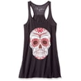 thumbnail image 1 of Women's with Floral Skull Flowy Racerback Tank Top, 1 of 1