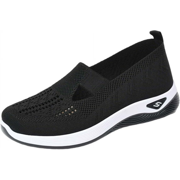 Women's woven orthopedic breathable soft shoes arch support, diabetes foam shoes walking anti-skid sports shoes