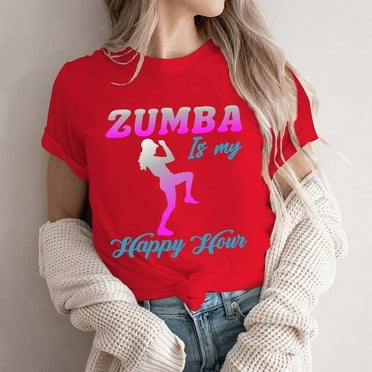 Women's zumba colorful print loose short sleeve T-shirt