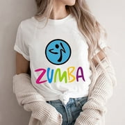 HUIJIN Women's zumba fashion colorful print short sleeve T-shirt
