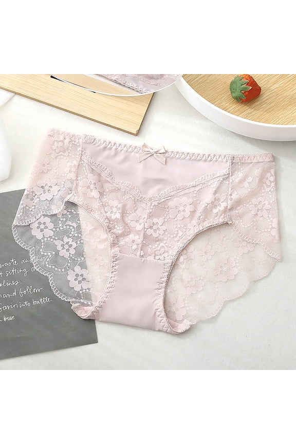 Women'sSeamless Ice Silk Comfortable Body Breathable Underwear Lace Briefs Senior Front Silky Invisible Low Rise Hipster Cheeky No Show Thong Seamless