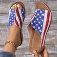 thumbnail image 1 of Women slipper Slides Sandals Casual Soft Ladies Summer Retro Colour Blocking Slope Heel Thick Bottom Fish Mouth Large Size Sandals Slippers Multicolour2 CN:39/US:7.5, 1 of 9