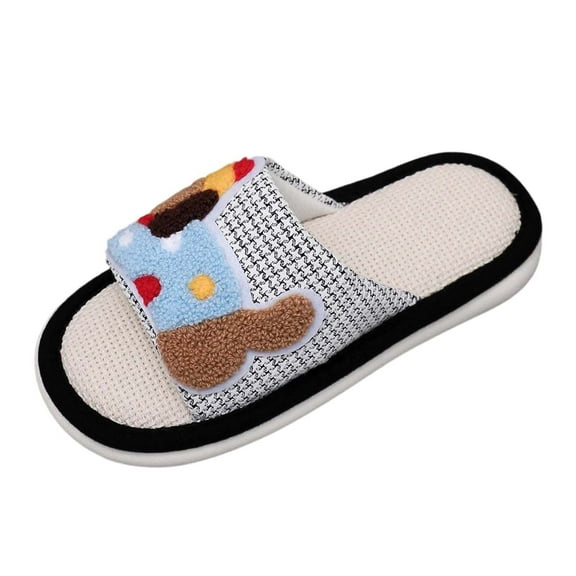 Women'sslipper Colorful Thick Soled Linen Slippers for Indoor Non Slip Slippers Black 37