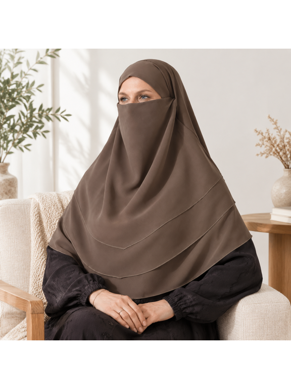 Women'stant Hijab With Niqab Soft Easy To Wear Khimar Turban Scarf Clothes Abaya