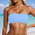 thumbnail image 1 of Women tank top Removable Bandeau Bikini Top solid color sleeveless swimwear Adjustable Straps 2 in 1 print cropped camis Beach Pool, 1 of 7