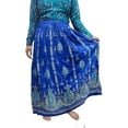 thumbnail image 1 of Women tie dye Skirts Trendz Sequined Crinkle Broomstick Gypsy Long Skirt Blue, 1 of 2