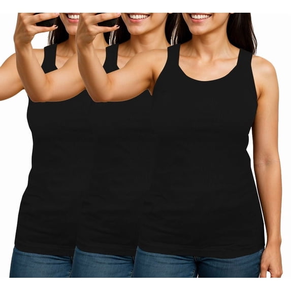 Different Touch Women's Ribbed Square Cut Tank Tops