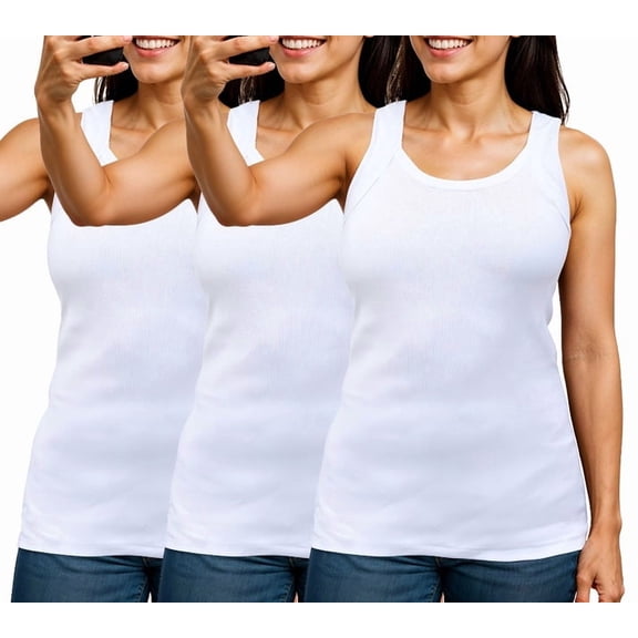 Different Touch Women's Ribbed Square Cut Tank Tops