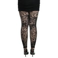 thumbnail image 1 of WomenAnkle Tights Floral Patterned Footless Lace Pantyhose Glitter Rhinestones Dark Alternative Mesh Leggings, 1 of 21