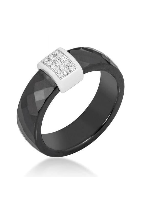 Womens 0.15 CT Ceramic Cocktail Ring, Black - Size 9
