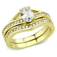 thumbnail image 1 of Womens 0.75 Carat Oval Cut CZ Gold IP 316 Stainless Steel Wedding Ring Set - Size 9, 1 of 5