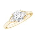 thumbnail image 1 of Rosec Jewels Womens 1.25 CT Moissanite Solitaire Engagement Ring with Both Side Trio Gemstone, 18K Yellow Gold, US 9.50, 1 of 8