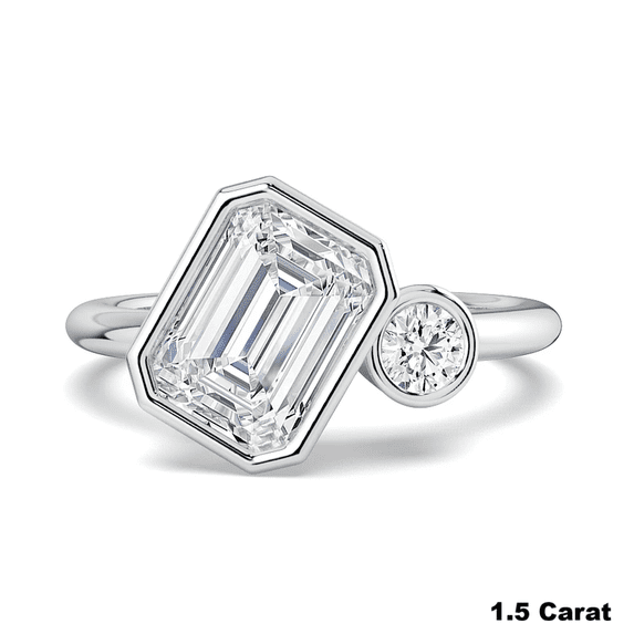 Womens 1.5 CT IGI Certified Emerald Cut Lab Grown Diamond Engagement ...