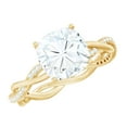 thumbnail image 1 of Rosec Jewels Moissanite Solitaire Engagement Ring Cushion Cut - Designer Ring for Women - 8 mm - 3 Carat - D-VS1 Quality, 10K Yellow Gold, US 10.00, 1 of 9