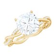 thumbnail image 1 of Rosec Jewels Moissanite Solitaire Engagement Ring Cushion Cut - Designer Ring for Women - 8 mm - 3 Carat - D-VS1 Quality, 14K Yellow Gold, US 3.50, 1 of 9