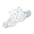 thumbnail image 1 of Rosec Jewels Moissanite Solitaire Engagement Ring Cushion Cut - Designer Ring for Women - 8 mm - 3 Carat - D-VS1 Quality, 18K White Gold, US 13.00, 1 of 9