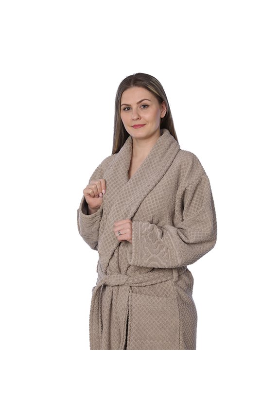 Womens 100% Cotton Shawl Collar Robe Terry Cloth Bathrobe Available In Plus Size